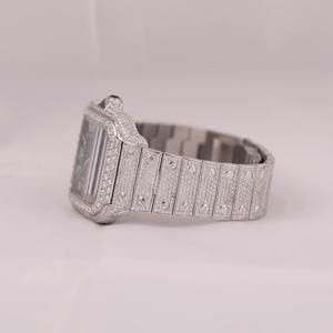 Reloj de Diamantes para Hombre Estilo Hip Hop, Reloj de Cuarzo de Lujo con Diamantes Incrustados, Reloj de Pulsera Automático VVS Bust Down de Fabricante Indio - Product Image 3