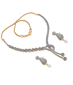 Fabricante indio de acero inoxidable AD CZ serpiente diseño redondo gargantilla Vintage joyería de moda collar pendientes accesorios de mujer - Product Image 1