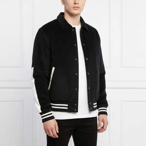 Chaqueta Universitaria de Béisbol para Hombre de Alta Calidad, Fabricada por OEM, con Bordado Personalizado, Mangas de Cuero, Chaqueta Cortavientos - Product Image 2