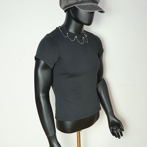 T-shirt sportif personnalisé pour homme, séchage rapide, 100 % polyester, style jersey, uni, anti-humidité, décoré de chaînes en fer - Product Image 4