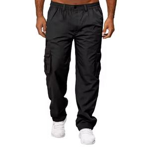 Pantalon cargo en coton pour homme, fabriqué en usine, collection 2026, vente chaude, pour la randonnée en extérieur, style streetwear décontracté, coupe droite, multi-poches - Product Image 1