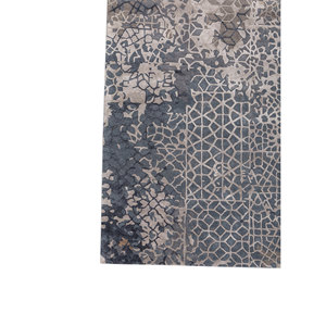 Alfombra Rectangular Mythos Azul con Patrón Geométrico de Lana y Viscosa, Hecha a Mano, 9x12, para Sala de Estar, Entrada o Dormitorio - Product Image 4