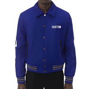 Veste universitaire Old Money en laine de créateur haut de gamme Veste Letterman à col rabattu avec logo en chenille - Product Image 3