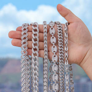 Collar de Cadena Cubana con Diamantes VVS Chapado en Oro de 14K para Hombre, Estilo Hip Hop Bling Rapper - Product Image 4