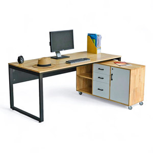 Escritorio Ejecutivo Contemporáneo de 180x80cm con Madera Sólida y Gabinete Móvil (HBRT068) - Product Image 1