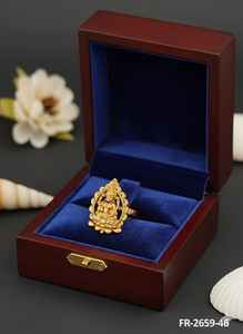 Exquisitos anillos de dedo de templo de oro alto, joyería étnica india tradicional, anillos llamativos hechos a mano, ideales para bodas - Product Image 5