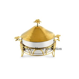 Ustensiles de cuisine en acier inoxydable de haute qualité Ruffoni Hot Pot Casserole polie brillante argentée avec poignées moulées et couvercle décoratif - Product Image 4