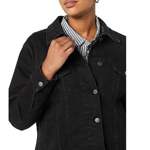 Vente en gros de vêtements fabricant de vestes en jean personnalisé unisexe basique couleur unie patchwork femmes jean veste en jean véritable - Product Image 5