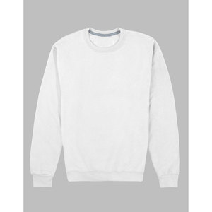 Sudadera blanca de lana con cuello redondo, sudadera gruesa suelta suave básica, Sudadera de cuello redondo de lana - Product Image 2
