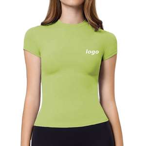 Fitness Women <b>Ladies</b> Sportswear Short Sleeve Quick Dry <b>Ladies</b> Sportswear Tight Gym Fitness T Shirts Running Work Out <b>Tops</b> - Product Image 6