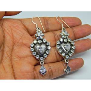 925เครื่องประดับเงินแท้ทำมือต่างหูลูกบาศก์เซอร์โคเนียเป็นรูปผีเสื้อของขวัญพลอยเพทายสำหรับ Women-E0390-GS หญิง - Product Image 2