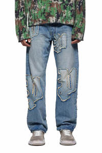 Jeans de Hombre Rectos de Alta Calidad, Personalizados, Vintage, Estilo Hip Hop, Lavado a la Piedra, Ligeros, Casuales, 100% Algodón - Product Image 2