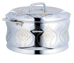 Marmite faite à la main ustensiles de cuisine en acier inoxydable finition argentée avec couvercle casserole de table marmite de service - Product Image 6