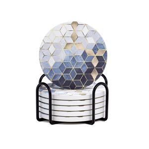 Classic Home Decor 4 Piece Square <b>Coaster</b> Set Elegant Table Protection for Everyday Use - Product Image 2