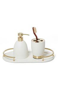 Ensemble de salle de bain en métal au look moderne pour un style de salle de bain propre, offrant des accessoires coordonnés simples et fonctionnels - Product Image 3