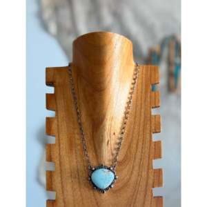 Collar de Barra de Plata de Ley y Turquesa Natural Dry Creek de Jameson Garcia para Regalo - Product Image 1