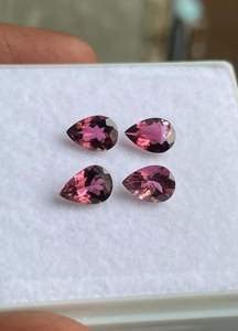 Lote de turmalina rosa natural. Lote de turmalina facetada en forma de pera. - Product Image 2