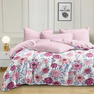 Vente en gros de draps de lit à motifs floraux en coton avec taies d'oreiller Literie imprimée douce et respirante pour la maison, l'hôtel, la chambre à coucher - Product Image 1