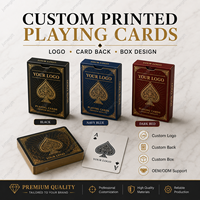 Cartes à jouer en PVC personnalisées imprimées avec boîte 88x63mm R3 Coins arrondis Cartes de poker classiques pour jeu familial