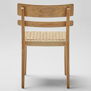 Outdoor Garden Patio Dining Room Furniture Dining <b>Chairs</b> Outdoor Teak Wood With Rope - Rio - Product Image 5