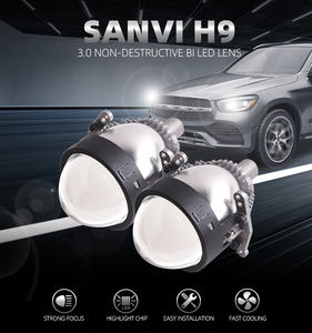 Lentille bi-LED SANVI H9 52W feux <span class=keywords><strong>de</strong></span> croisement et 62W feux <span class=keywords><strong>de</strong></span> <span class=keywords><strong>route</strong></span> 12-CORE 3.0 puces LED non destructives tension 12V - Product Image 2