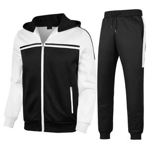 Chándal de entrenamiento de invierno para hombre, ropa deportiva con capucha y cremallera, chándal para correr con patrón sólido, ropa deportiva estampada para hombre - Product Image 1
