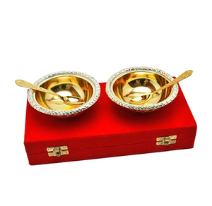 Stainless Steel <b>Ice</b> <b>Cream</b> Bowl With Copper Hammered Coating Design and Brass Base <b>Ice</b> <b>Cream</b> Spoon - Product Image 4