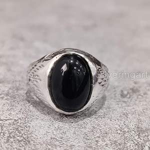 Anillo de Plata de Ley 925 con Piedra Preciosa de Ónice Negro Natural para Hombre, Regalo de Cumpleaños de Diciembre, Día del Padre, Navidad - Product Image 3