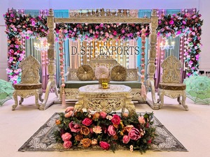 Muslim Walima Decor <b>Wooden</b> <b>Swing</b> <b>Set</b> Designer Wedding Engagement Stage <b>Swing</b> Muslim Wedding Event <b>Swing</b> for Bride & Groom - Product Image 6