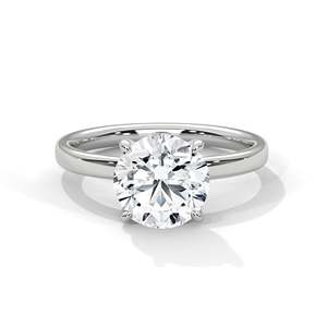 Bague de fiançailles solitaire avec diamant de laboratoire 1 carat, or 14K, 18K, 10K ou argent 925, coupe ronde classique, minimaliste - Product Image 3