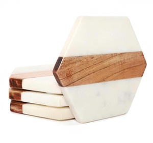 Juego de 6 posavasos de madera para tazas de café, tazas de té, latas de cerveza, vasos de bar y vasos de agua (posavasos para oficina y hogar) - Product Image 2