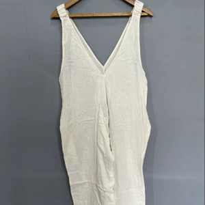 ชุดเดรสผ้าคอตตอนสำหรับผู้หญิงชุดเดรสฤดูร้อนสำหรับเจ้าสาวของขวัญเฉพาะบุคคลขนาดใหญ่เนคไททรงหลวมคอวีแบบปรับแต่งได้สำหรับผู้หญิง - Product Image 1