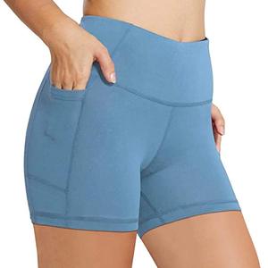 Women's Yoga <b>Shorts</b> <b>Compression</b> High Waist Quick Dry Soft Fitness Seamless Plaid 100% Polyester Four-Way Stretch Gym <b>Shorts</b> - Product Image 5