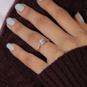 Para GIA IGI Anillo de diamante cultivado en laboratorio fino certificado 14K 18K Oro blanco Platino 925 Plata Compromiso Joyería de boda - Product Image 2