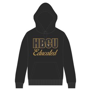 Felpa con cappuccio da uomo nero HBCU felpa con cappuccio in oro vecchio ciniglia e Design ricamato stile greco abbigliamento College personalizzato - Product Image 2