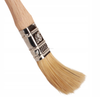 Lot de pinceaux professionnels pour peinture d'angle 15-102 mm, 9 tailles, poils naturels, manche en bois, style anglais, pour polissage