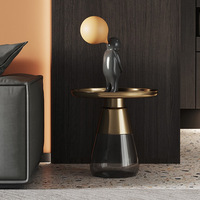 Table basse convertible créative de luxe minimaliste, table d'angle en verre simple et moderne pour salon, mobilier de maison unique
