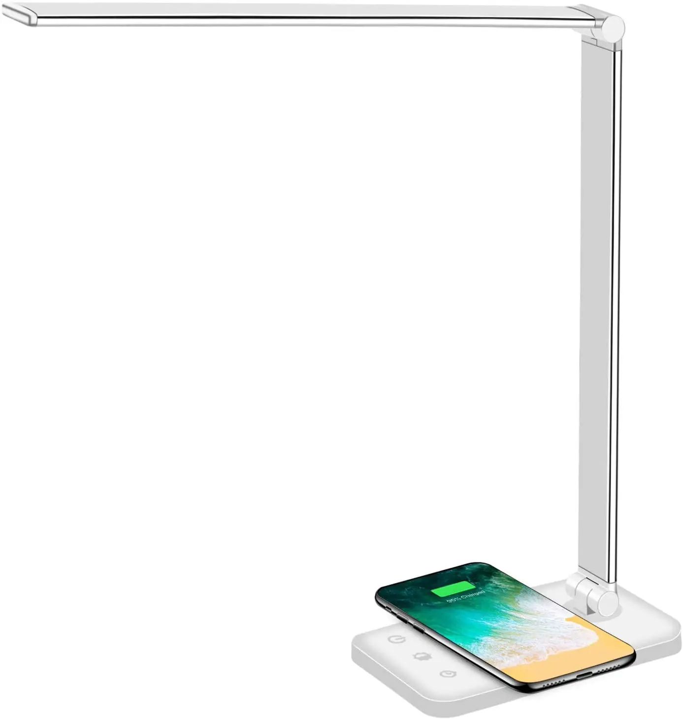 LED Desk Lamp with Wireless Charging 5W Fast Wireless Charging Desk Lamp LED Dimmable Eye Caring Natural Light Task Lamp