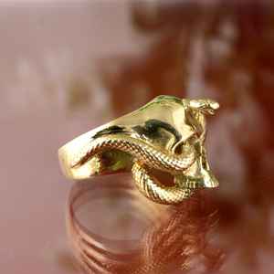 European and American Hip-Hop Viper <b>Skull</b> <b>Ring</b> Dark Style Wedding Band Bezel Setting Jewelry Wholesale for Hipster Wear - Product Image 2