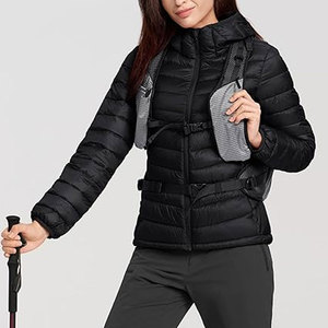 Veste matelassée pliable pour femme, hiver, légère, à capuche, imperméable, chaude, vêtement d'extérieur, voyage, coupe-vent, duvet - Product Image 3