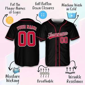 Camiseta de Béisbol Personalizada al por Mayor de Poliéster con Nombre, Número y Logotipo Bordados, Transpirable y de Secado Rápido para Hombres, Mujeres y Niños - Ropa de Softbol - Product Image 2