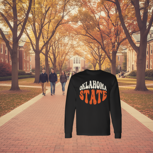 T-shirt a maniche lunghe vintage effetto invecchiato Oklahoma State - Product Image 3