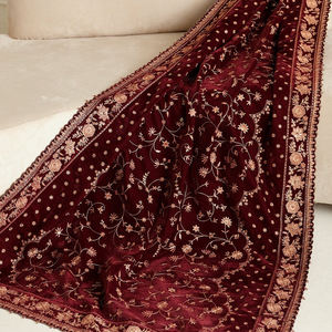 Chales de terciopelo fáciles de usar, servicio ODM elegante bordado, uso diario personalizado, material de terciopelo 100%, chal de terciopelo suave y ligero - Product Image 2