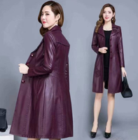 2025 Winter Frauen Lang mantel Slim Fit Mantel Jacke Mantel Lederjacke Schaf Leder Kragen Mantel Frauen Mäntel