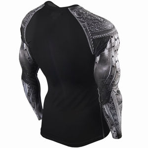 2024 hommes Fitness impression personnalisée hommes à manches longues protection UV MMA Rash Guard t-shirt à manches longues taux de gros Service OEM - Product Image 2