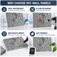Panneau mural de douche SPC, imperméable, résistant à l'humidité, ignifuge, panneau décoratif pour la rénovation de salle de bain intérieure
