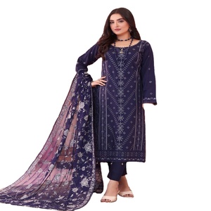 Bin Hameed Aafreen Collection d'hiver 3 pièces Salwar Kameez costumes Viscose pelouse broderie coton robe indienne et pakistanaise - Product Image 1