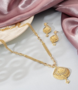 Conjunto de collar chapado en oro de latón AD, joyería artificial de moda de lujo con cadena de caja, joyería llena de Oro Joyeria - Product Image 2