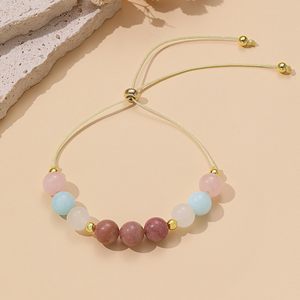 Braccialetto Personalizzabile in Pietra di Luna Colorata, <span class=keywords><strong>Bracciale</strong></span> Regolabile con Perle di Pietra Naturale, Braccialetti in Quarzo per Donne in Gravidanza - Product Image 4
