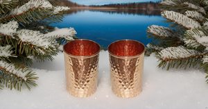 Hammered <b>Copper</b> Metal Mint Julep <b>Cup</b> Drinkware Accessories Pack of 2 - Product Image 4